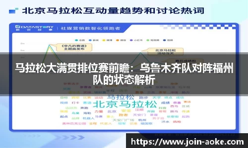 马拉松大满贯排位赛前瞻：乌鲁木齐队对阵福州队的状态解析